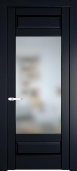 Остекленная дверь Профиль дорс 4.3.3PD Нэви блу в эмалевом покрытии