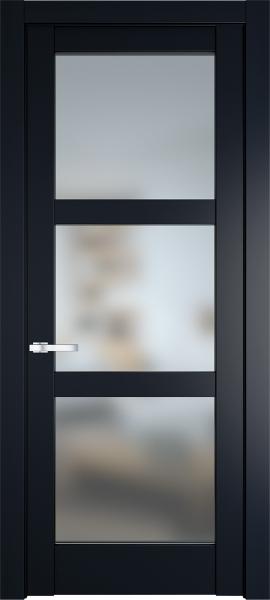 Остекленная дверь Профиль дорс 4.6.2PD Нэви блу в эмалевом покрытии