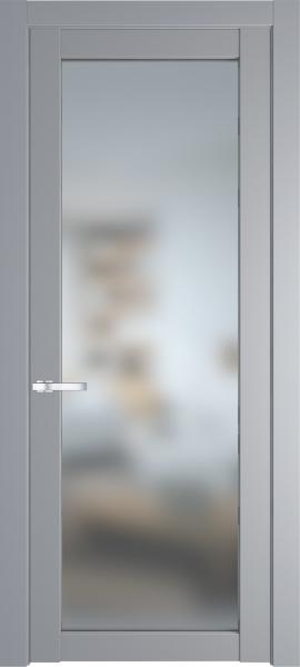 Остекленная дверь Профиль дорс 1.1.2PD Смоки (Ral 870-02) в эмалевом покрытии