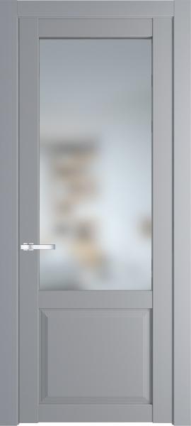 Остекленная дверь Профиль дорс 2.2.2PD Смоки (Ral 870-02) в эмалевом покрытии