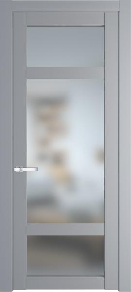 Остекленная дверь Профиль дорс 2.3.2PD Смоки (Ral 870-02) в эмалевом покрытии