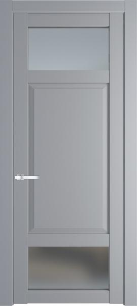 Остекленная дверь Профиль дорс 2.3.4PD Смоки (Ral 870-02) в эмалевом покрытии