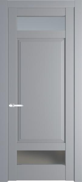 Остекленная дверь Профиль дорс 4.3.4PD Смоки (Ral 870-02) в эмалевом покрытии