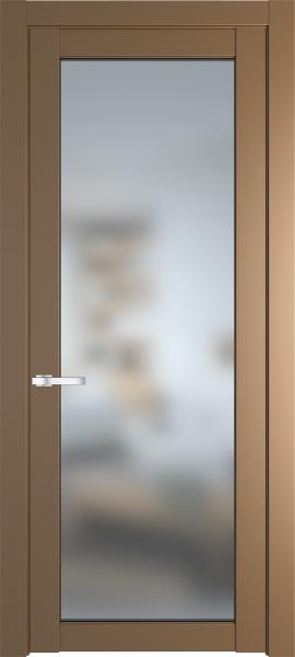 Остекленная дверь Профиль дорс 1.1.2PD Перламутр золото в эмалевом покрытии