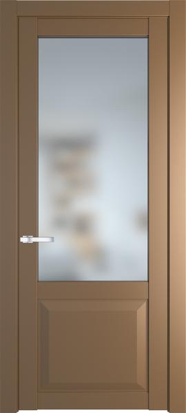 Остекленная дверь Профиль дорс 1.2.2PD Перламутр золото в эмалевом покрытии