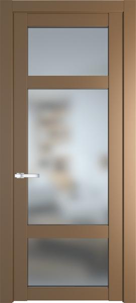 Остекленная дверь Профиль дорс 1.3.2PD Перламутр золото в эмалевом покрытии