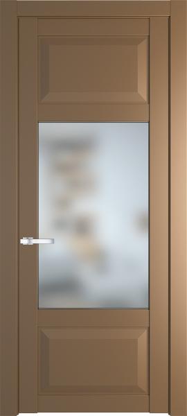 Остекленная дверь Профиль дорс 1.3.3PD Перламутр золото в эмалевом покрытии