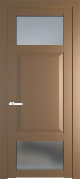 Остекленная дверь Профиль дорс 1.3.4PD Перламутр золото в эмалевом покрытии
