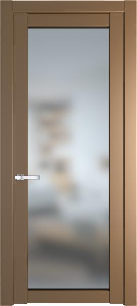 Остекленная дверь Профиль дорс 2.1.2PD Перламутр золото в эмалевом покрытии