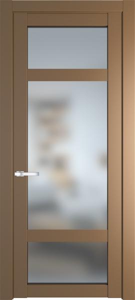 Остекленная дверь Профиль дорс 2.3.2PD Перламутр золото в эмалевом покрытии