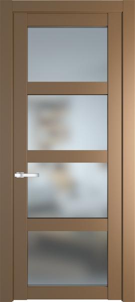 Остекленная дверь Профиль дорс 2.4.2PD Перламутр золото в эмалевом покрытии