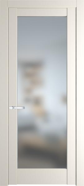 Дверь Профиль дорс 1.1.2PM Перламутр белый - со стеклом
