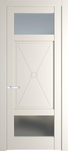 Дверь Профиль дорс 1.3.2PM Перламутр белый - со стеклом