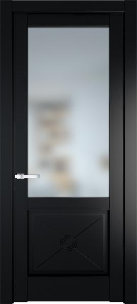Остекленная дверь Профиль дорс 1.2.2PM Блэк в эмалевом покрытии