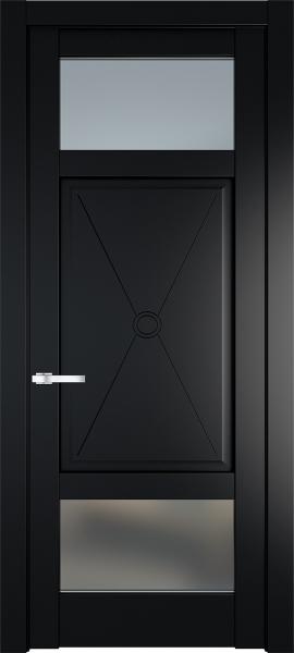 Остекленная дверь Профиль дорс 1.3.2PM Блэк в эмалевом покрытии
