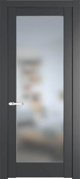 Дверь со стеклом 1.1.2PM Графит в эмалевом покрытии
