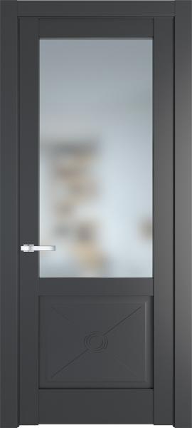 Дверь со стеклом 1.2.2PM Графит в эмалевом покрытии