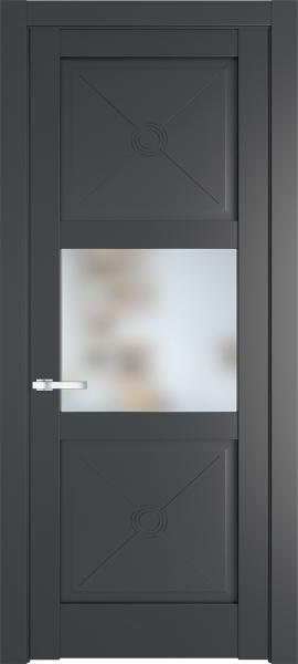Дверь со стеклом 1.4.2PM Графит в эмалевом покрытии