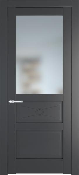 Дверь со стеклом 1.5.2PM Графит в эмалевом покрытии