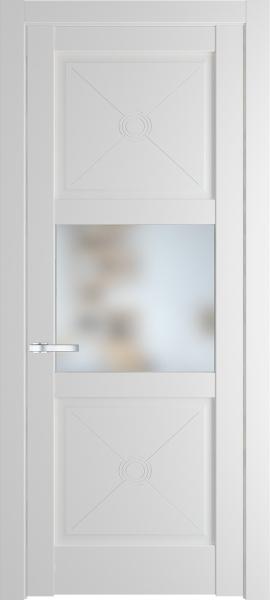 Дверь со стеклом 1.4.2PM Крем вайт в эмалевом покрытии