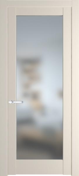 Дверь со стеклом 1.1.2PM Кремовая магнолия в эмалевом покрытии