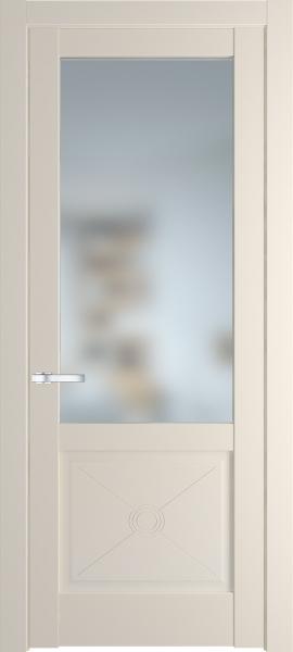 Дверь со стеклом 1.2.2PM Кремовая магнолия в эмалевом покрытии