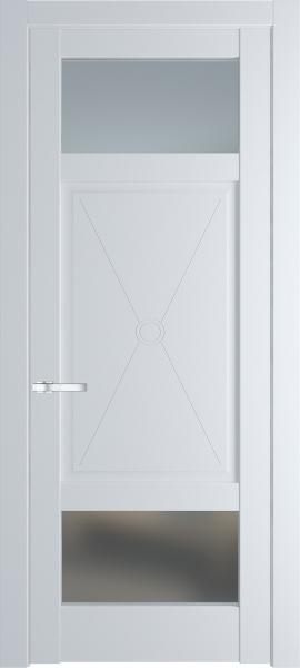 Остекленная дверь Профиль дорс 1.3.2PM Вайт в эмалевом покрытии