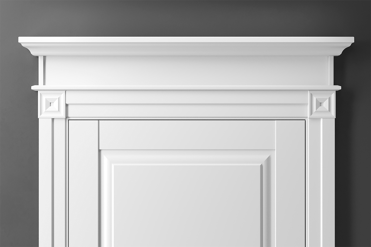 капитель profil doors серии pm с фигурным наличником и розеткой 93 × 93 с поперечной частью
